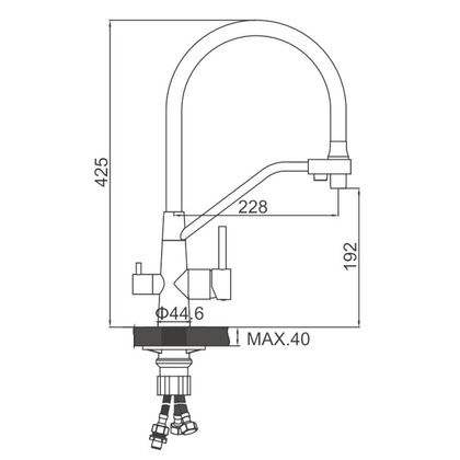 Смеситель для кухни с гибким изливом Ledeme L74855-16