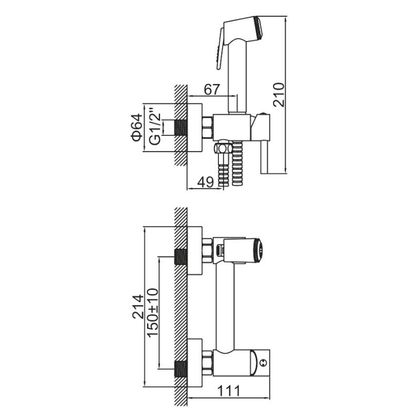 Смеситель с гигиеническим душем Ledeme L5398B-6