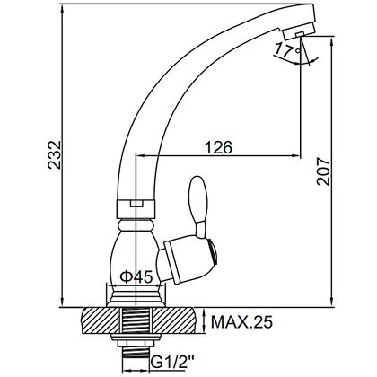 Смеситель для кухни Ledeme L4196