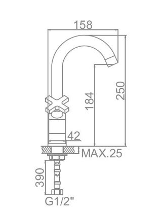 Смеситель для умывальника Ledeme L1084-2