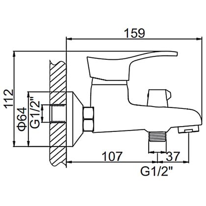 Смеситель для ванной LEDEME L3014