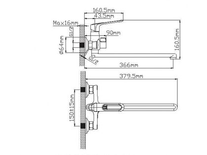 Смеситель для ванны Wisent WP22153