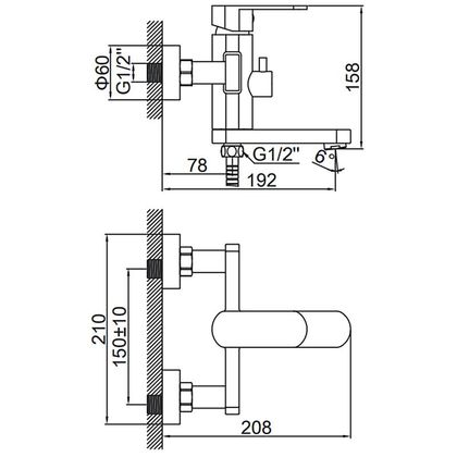 Смеситель для ванны Ledeme L73216