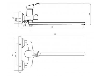 Смеситель для ванны Wisent W22215