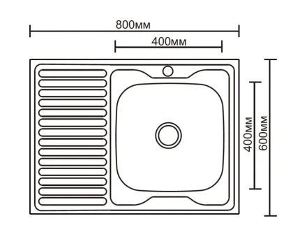 Кухонная мойка Ledeme L78060-R без сифона