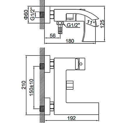 Смеситель для ванны Ledeme L73217