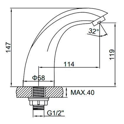 Смеситель для умывальника Ledeme L1055-14 сенсорный