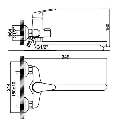 Смеситель для ванной LEDEME L2216