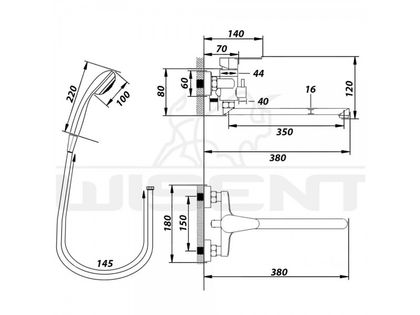 Смеситель для ванны Wisent WP722-310