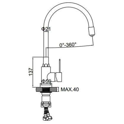 Смеситель для кухонной мойки Ledeme L74004-1