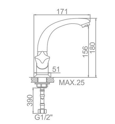 Смеситель для умывальника Ledeme L1087-2