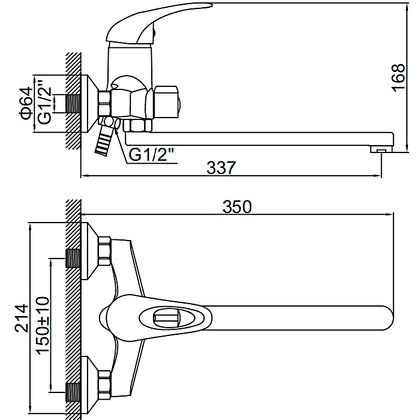 Смеситель для ванны Ledeme  L2202-B