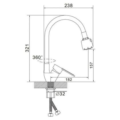 Смеситель для кухонной мойки Wisent WP53028F