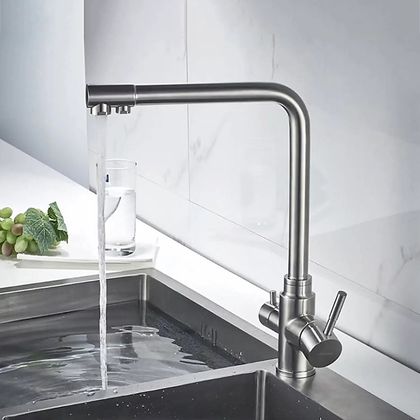 Смеситель для кухонной мойки Ledeme L4355-3 с подключением к системе очистки воды