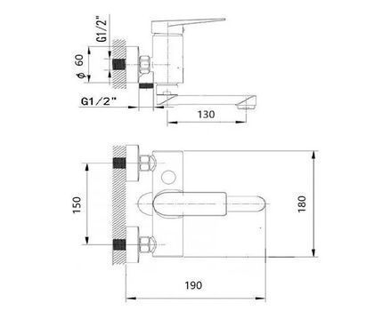 Смеситель для ванны Wisent WP30202