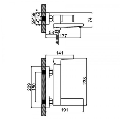 Смеситель для ванной Ledeme L3173