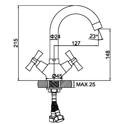 Смеситель для умывальника Ledeme L1122-2 