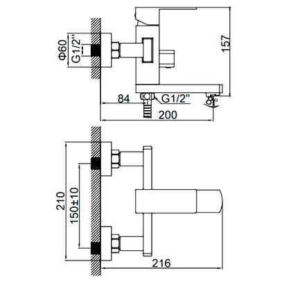 Смеситель для ванны Ledeme L73233