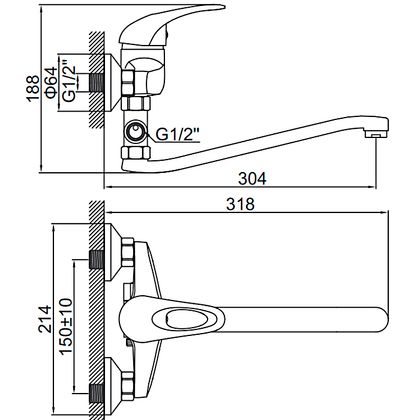 Смеситель для ванны Ledeme B L2102-B