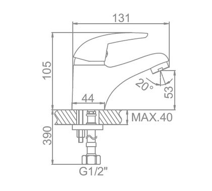 Смеситель для умывальника Ledeme L1038-B