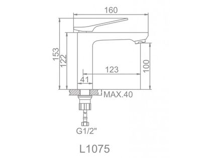 Смеситель для умывальника Ledeme L1075B
