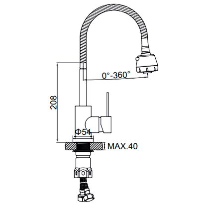 Смеситель для кухонной мойки Ledeme L74304