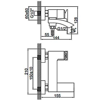 Смеситель для ванны Ledeme L3178
