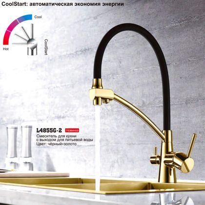 Смеситель для кухонной мойки Ledeme L4855G-2 под фильтр