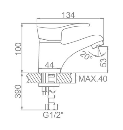 Смеситель для умывальника Ledeme L1014-B
