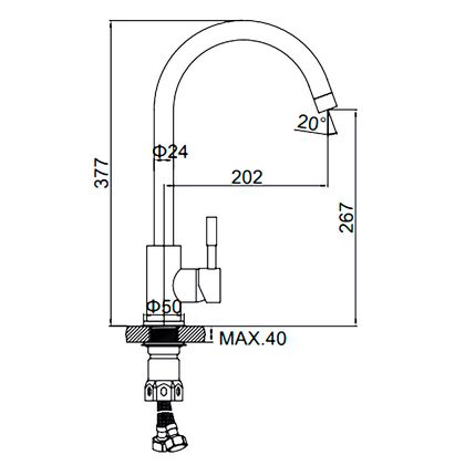 Смеситель для кухонной мойки Ledeme L74998A-3