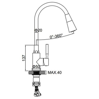 Смеситель для кухонной мойки Ledeme L74199-1