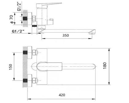 Смеситель для ванны Wisent WP22202
