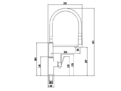 Смеситель для кухни под фильтр Savol S-L1808H-01