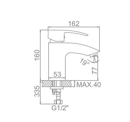 Смеситель для умывальника Ledeme L1043