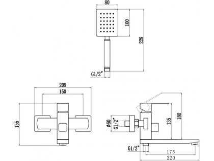 Смеситель для ванны FMARK FS8104Q